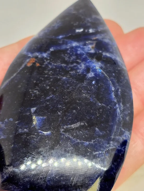 Sodalite Flame Carving Blue Crystal Freeform Galaxy Pattern Polished Stone Decor - Picture 4 of 6